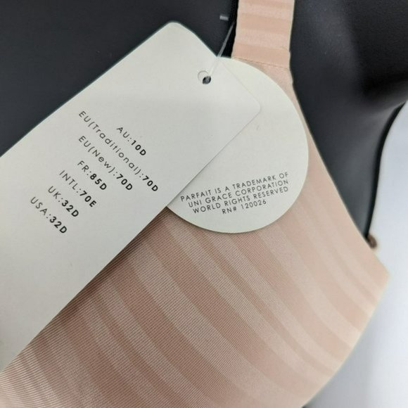 Parfait T-Shirt Bra 32D Nude Tan Aline Shadow Stripe Underwire Contour P5251 New - Picture 6 of 13